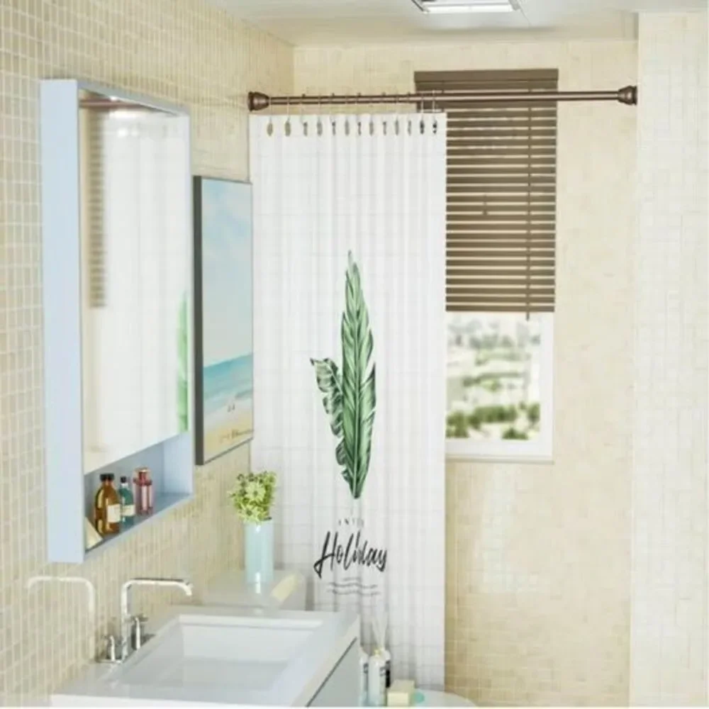 Spring Tension Curtain Rod 27-43 Inch, Never Rust and Non-Slip Shower Curtain Ro